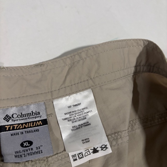 Columbia Pants Men XL Beige Convertible Zip Cargo Titanium Hiking Omni-Dry Trail - Picture 8 of 13